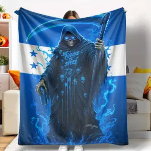 Honduras Santa Muerte Flannel Blanket  Soft Warm Cozy Lightweight Versatile Use for Living Room Sofa Bed  Room Essentials Spiritual Gifts Day of the Dead