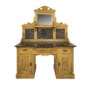 Bleached Marble Top Vanity Cabinet