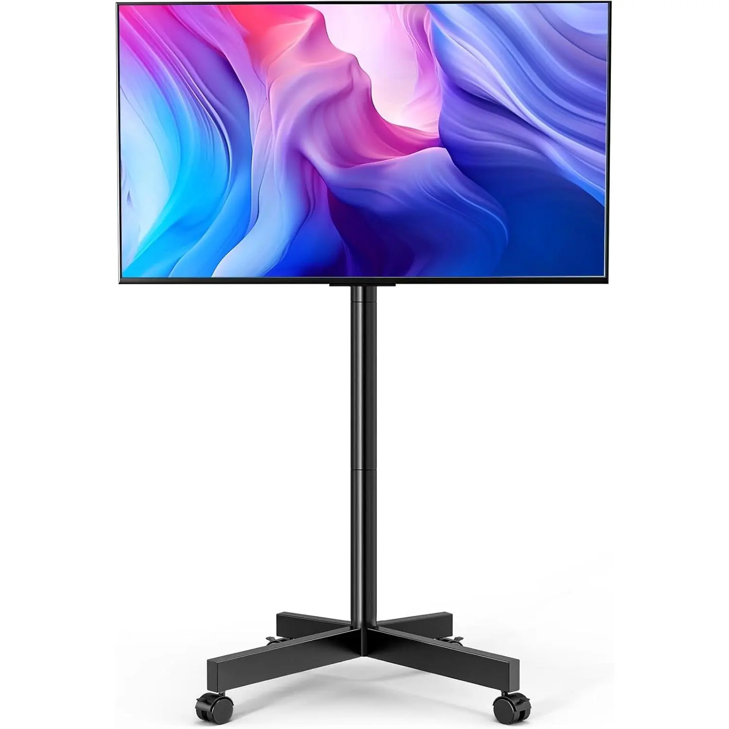 Mobile TV Cart Rolling TV Stand for 23-65 Inch LCD LED OLED 4K  TV up to 110 lbs, Height Adjustable Portable TV Cart with Wheels and Tilt Mount, Outdoor TV Stand Mount, Max VESA 400x400mm