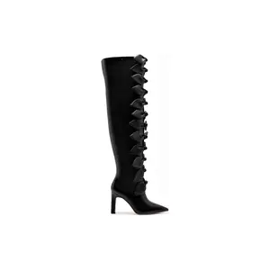 Larroudé for Jonathan Cohen: Tie Boot In Black Leather