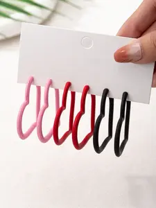 New Heart-Shaped Metal Earrings, Fashionable Simple Style, Peach Heart Circle Ear Cuff, Women's Daily Wear Jewelry, Trendy Jewelry