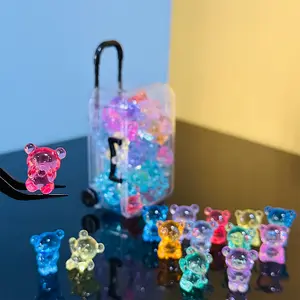 30pcs Crystal Panda + 1pc Mini Luggage, DIY Handmade Decorations, Home Entryway, TV Stand, Living Room, Bar, Office Desk, Holiday Gifts