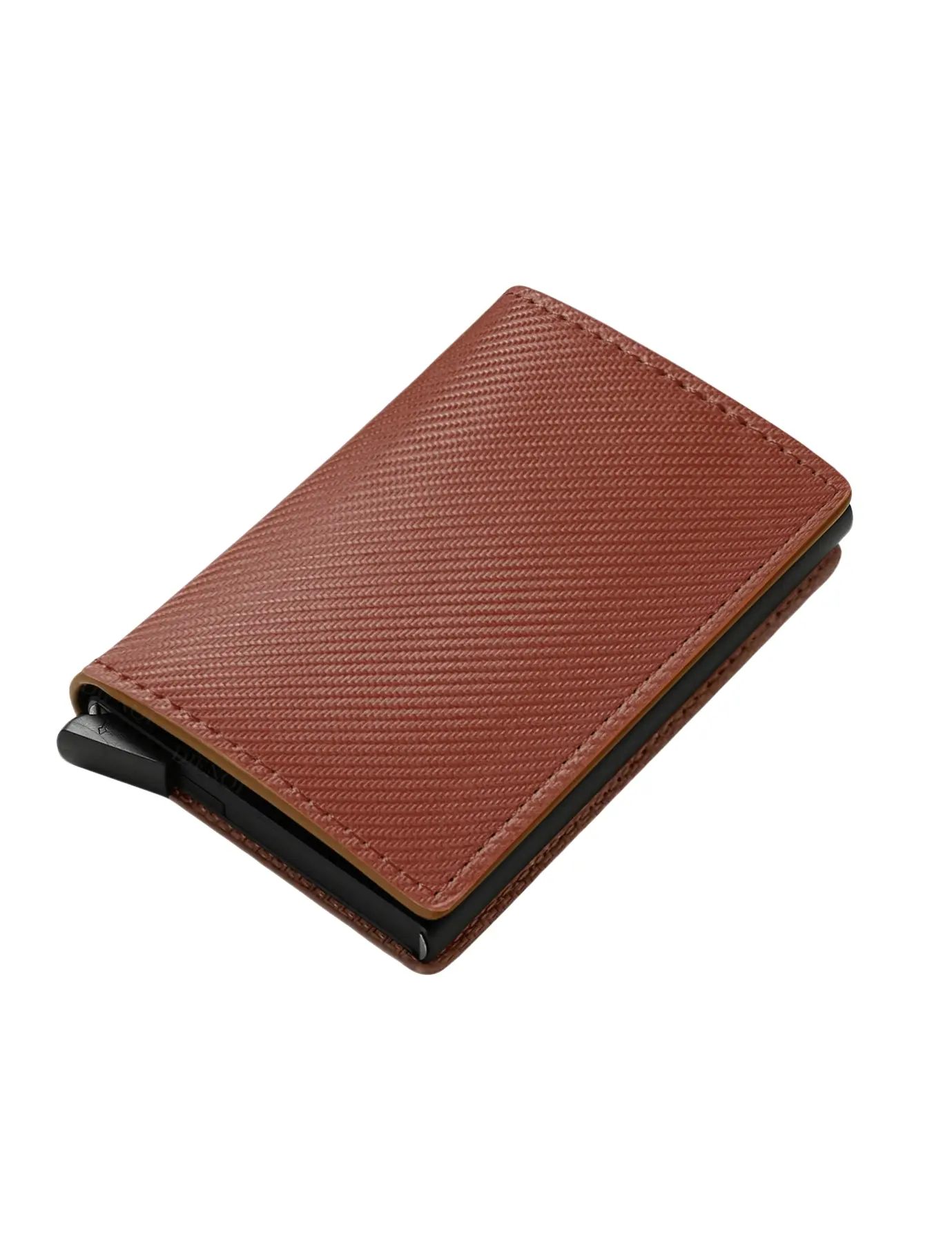Rfid Business Credit Card Holders Wallets Men Minimalist Slim Visit Bank Cardholder Metal Case Card Storage Carbon Fiber Pattern Walet Gift Daily Use Front Pocket Business Style Wallet