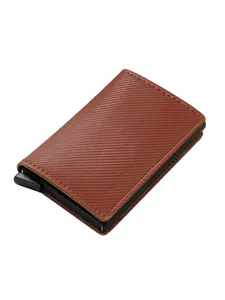 Rfid Business Credit Card Holders Wallets Men Minimalist Slim Visit Bank Cardholder Metal Case Card Storage Carbon Fiber Walet Gift Daily Use Front Pocket