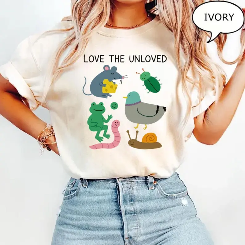 Comfort Colors Love The Unloved T Shirt, Funny Animal Shirt, Animal Lover Tee, Cute Animal pigeon, rat, frog t shirt