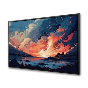 Pictorem C1FC3648A4FNH8 36 x 48 in. Magma Does Not Wait - Coral Framed Canvas Wall Art for Home Decor