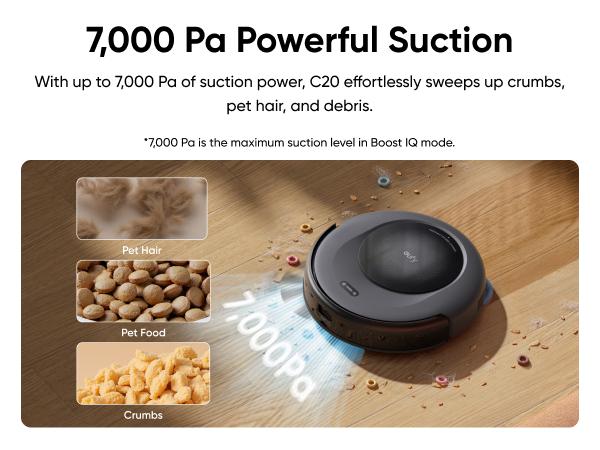 eufy C20 Omni Robot Vacuum, Robot Vacuum and Mop Combo, Self Emptying, Auto Mop Washing and Auto Drying for hands-free cleaning, 3.35-Inch Ultra-Slim Body, 7000 Pa Powerful Suction, All-in-One Station, Cleaner Machine Cleaner Cordless