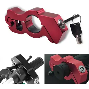 1 PC Motorcycle Grip Brake Lock 5-5/16" x 2-3/16" x 15/16" Alloy Anti-Theft Throttle Lock Replacement Modification Accessories Suitable for Motorcycles Scooters Bicycles ATVs (Red)