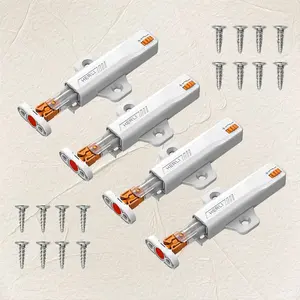 4 Pack Non-Ic Push Latches, Self-Locking & Automatic Rebound, Hidden Latches for Cabinets, Wardrobes & Kitchen Cupboards