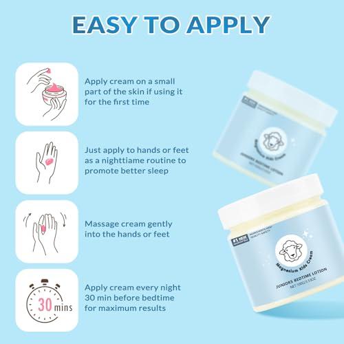 Magnesium Lotion for Kids - Magnesium Lotion for Sleep - Soothing Relief & Relaxation - Topical Magnesium Cream Helps Kids Stay Calm at Bedtime and During The Night - Without Melatonin（3.53 oz）