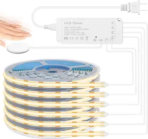 3.28ft COB LED Strip Light, 6 Rolls of 3000K Flexible COB LED for Acoustic Panel and Wood Slat Wall Panels Parallel with Dimmable Touch Sensor Switch, Cuttable for Wood Slat Lighting, Shelf