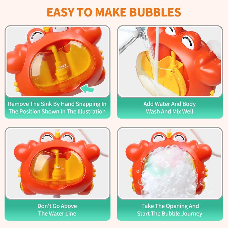 New crab-themed children's bath toy, bathtub shower head, summer outdoor water play toy, with suction cup, cute shower toy