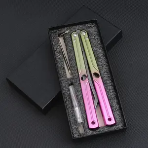 Aluminum Butterfly Trainer for Beginners, Flip Tool, Cool Hand Toy, Hand Eye Coordination, High-Quality Balance Metal Butterfly Trainer Lg09