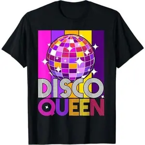 Retro Disco Queen 70s 80s Costume Themed Dancing 1970s Women T-Shirt