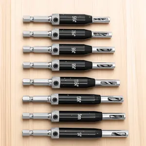 Industrial-Grade Self-Centering Carbide Step Drill Bit Set – Heavy-Duty, Anti-Break, Non-Slip for Metal & Wood – Precision Guide Holes for Furniture Making, DIY Home & Hardware Drawer Installation – Multi-Purpose, Durable & Efficient Tool Kit