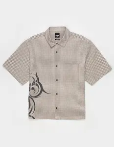 RSQ Mens Micro Plaid Button Up Shirt