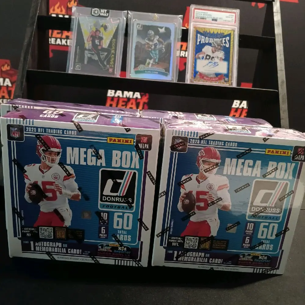 PYT (4) 2025 Donruss Football Mega Boxes + 3 chaser off the wall.