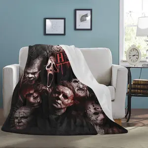 FRANALA Horror Blankets Soft Flannel Lightweight Plush Throw Air Conditioner Quilt for Women Men Couch Bed Sofa Halloween Decorative Gift horror  blanket soft comfortable