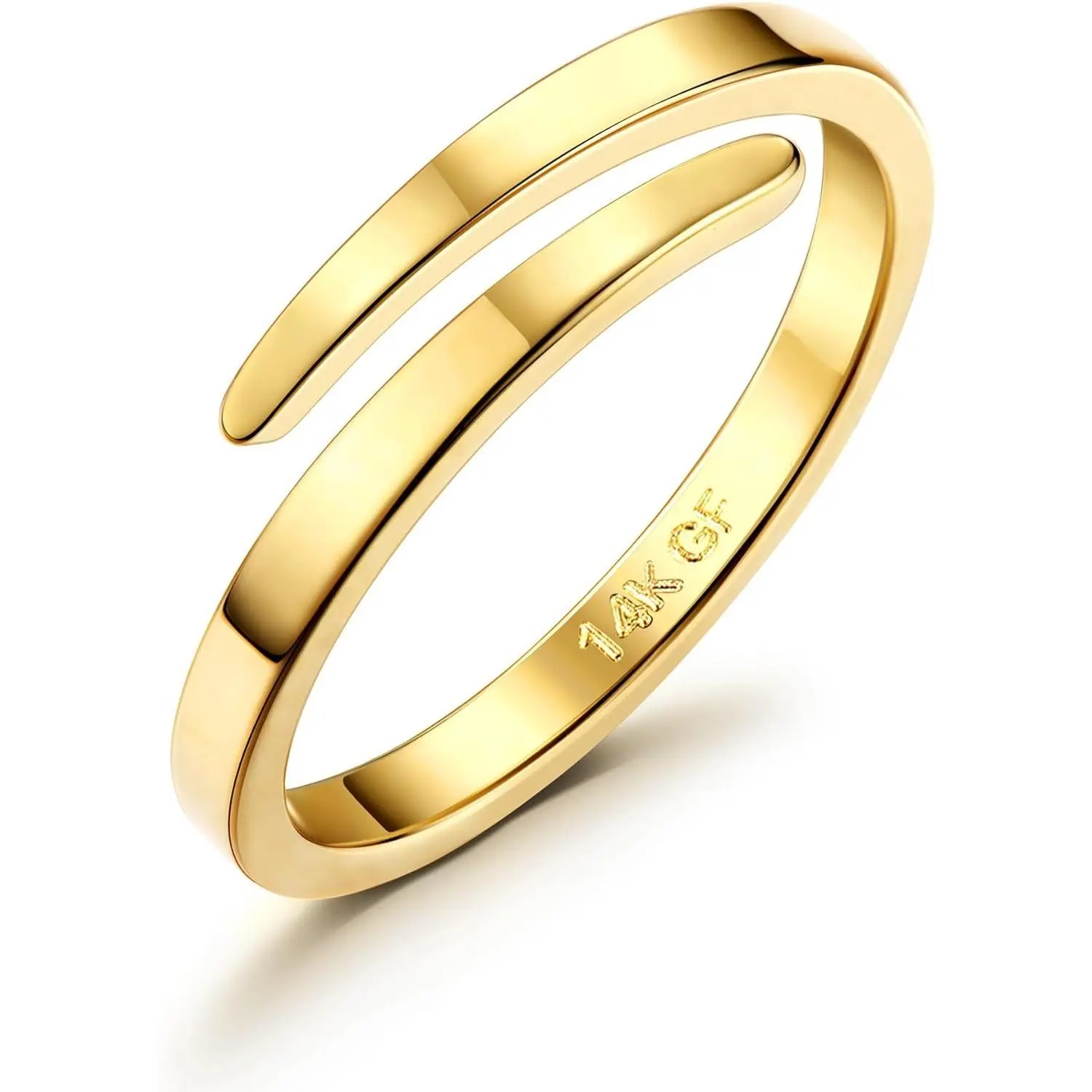 FLORIDECO Women's Open Twist Thin Ring, Comfort Fit Stackable Eternity Band for Pinky/Thumb/Midi, Sizes 5-10, Trendy Jewellery Accessories, Daily Wear
