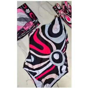 SWIRL one pc swimsuit  2 scarves
