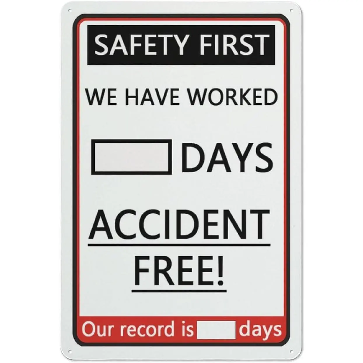 Reflective Aluminum (Aluminium) Safety Warning Signage with Symbol, 12x8 Inches Metal Plaque for Indoor-Outdoor Use, Home Decor Home Supplies