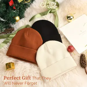 Casual Fashion Beanie Hat, Acrylic Cozy Solid Color Satin-Lined Bonnet for Men, Fall-Winter Outdoor Sports Skiing Accessory with 70s Satin-Lined Red Light Face Mask