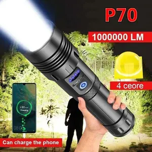 1000000 LM Super Bright LED Tactical Flashlight Rechargeable LED Work Light