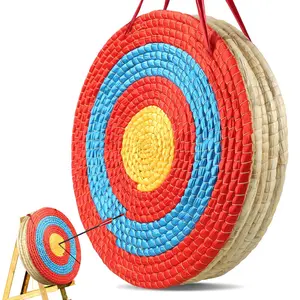 fathersdaygift VEVOR Archery Target, 5 Layers 20 Arrow Target, Traditional Solid Straw Round Archery Target Shooting Bow, Hand-Made Arrows Target, Coloured Rope Target for Backyard Outdoor Hunting Shooting Practice