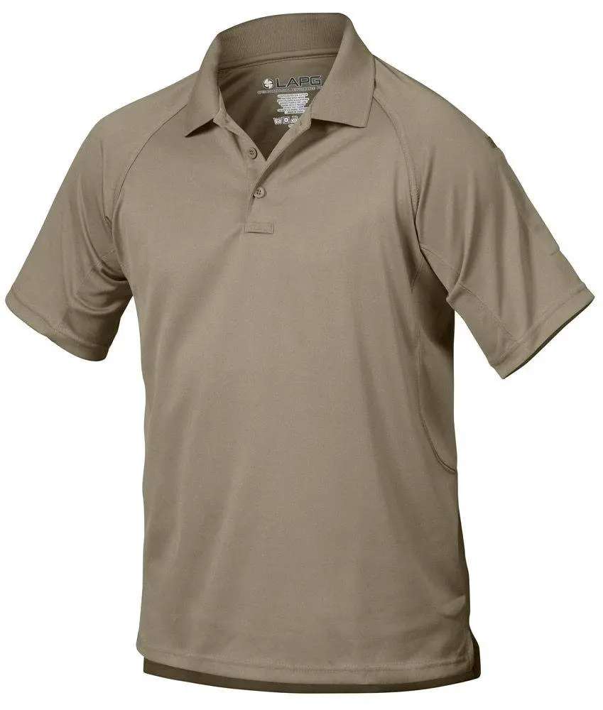 LA Police Gear Men's Short Operator Tact Performance Polo - Polyester Fabric, Compatible with Radio, Ideal for Tactical Use (Sunglasses-Friendly Design), Menswear, Embroidered, Pockets, Wrinkle, Sleeve, Top