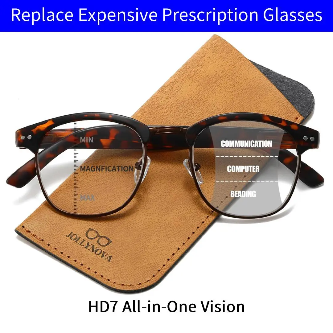 HD7 Progressive Reading Glasses – All-Day Multi-Distance Vision for Reading, Computer & Chat