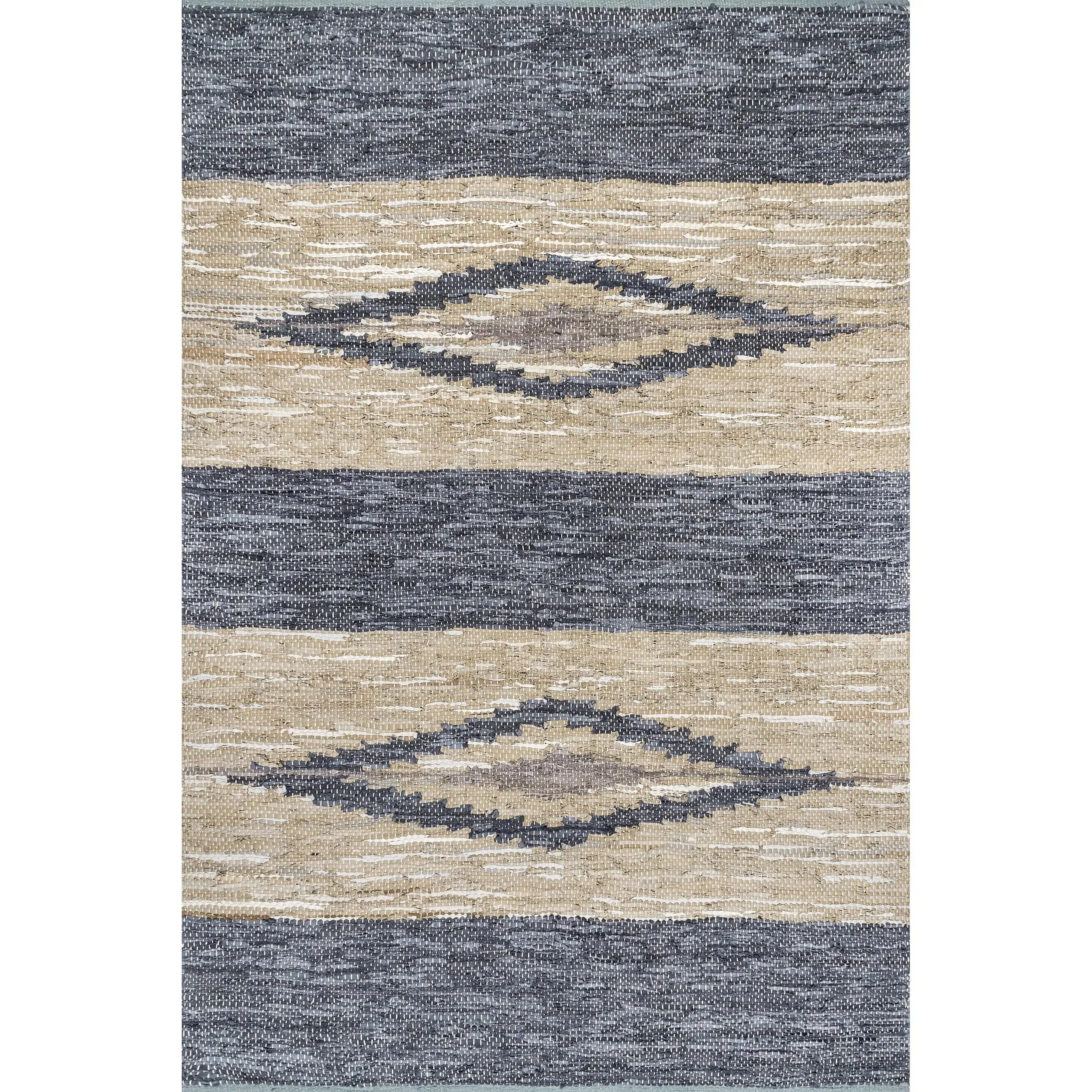 Farren Hand Woven Diamond Leather Area Rug