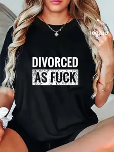 100% Cotton Divorced as AF Vintage Distressed Party T-Shirt