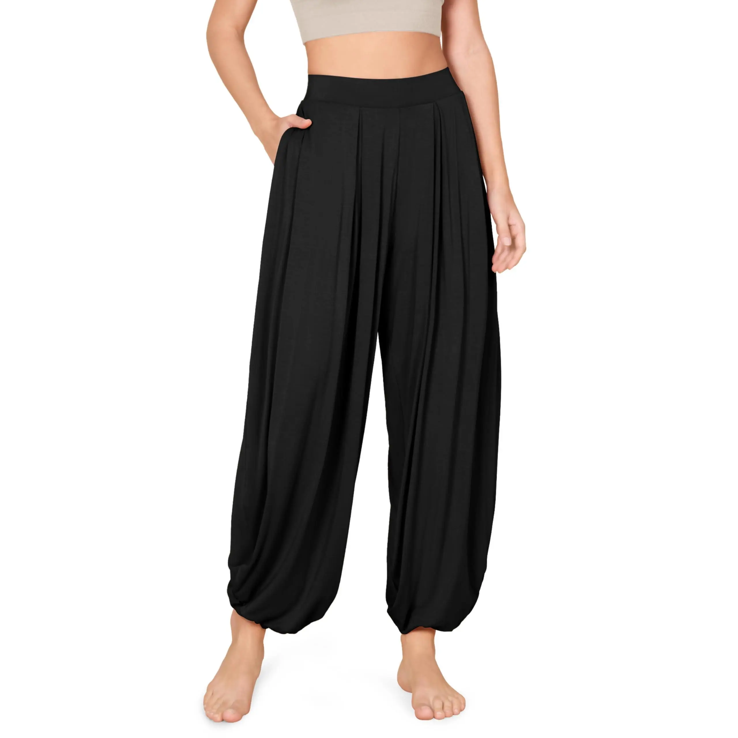 ODODOS Women's Wide Leg Draped Pants with Pockets Harem Yoga Dance Casual Palazzo Lounge Pants Fit Womenswear summerwins