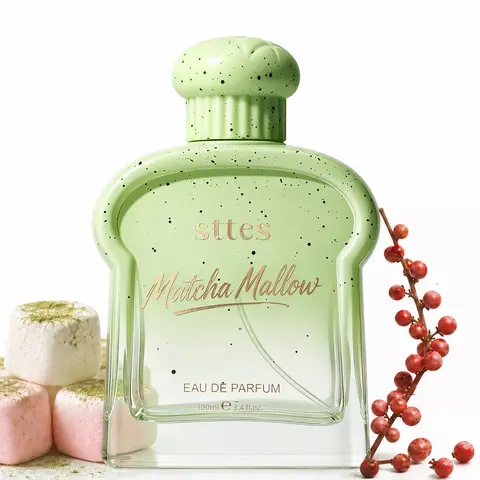 Sttes Perfume Matcha Mallow Eau de Parfum, Long Lasting Women's Perfume with Sweet Matcha Marshmallow Pink Pepper Vanilla & Musk Scent, Gourmand Fragrance Gift for Women, 100ml / 3.4 Fl Oz,sohochic