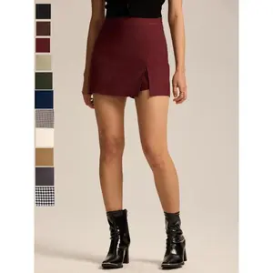 High-waisted zip-up skirt, elastic commuter everyday wear, multifunctional elastic built-in shorts skirt, women’s fashionable clothing GARMENTARY