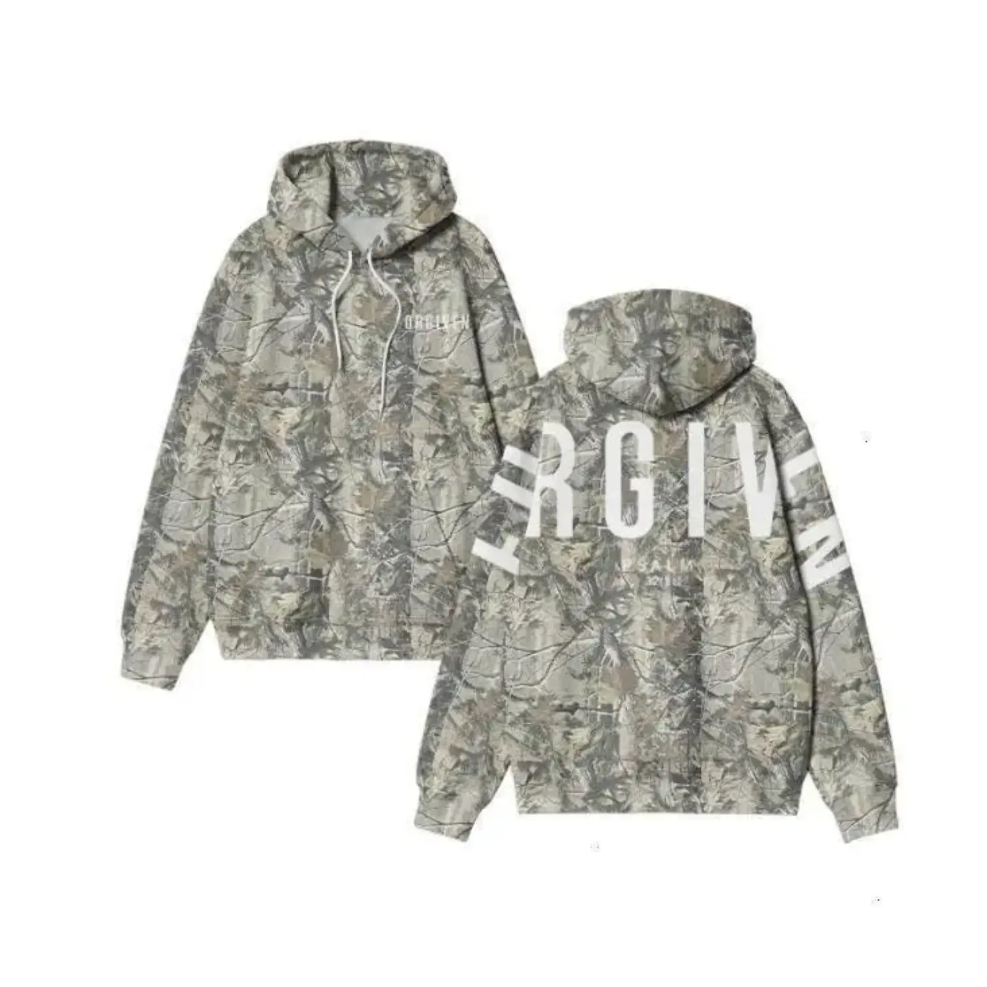 Unisex “Forgiven” Psalm 321 Camo Hoodie, Premium Polyester Pullover Sweatshirt, Christian Scripture Graphic Hoodie Unisex Hunting Streetwear for Men & Women