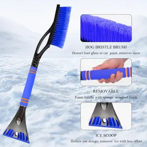 24'' Detachable Snow Brush Scraper with Foam Grip, Car Accessories(Blue)