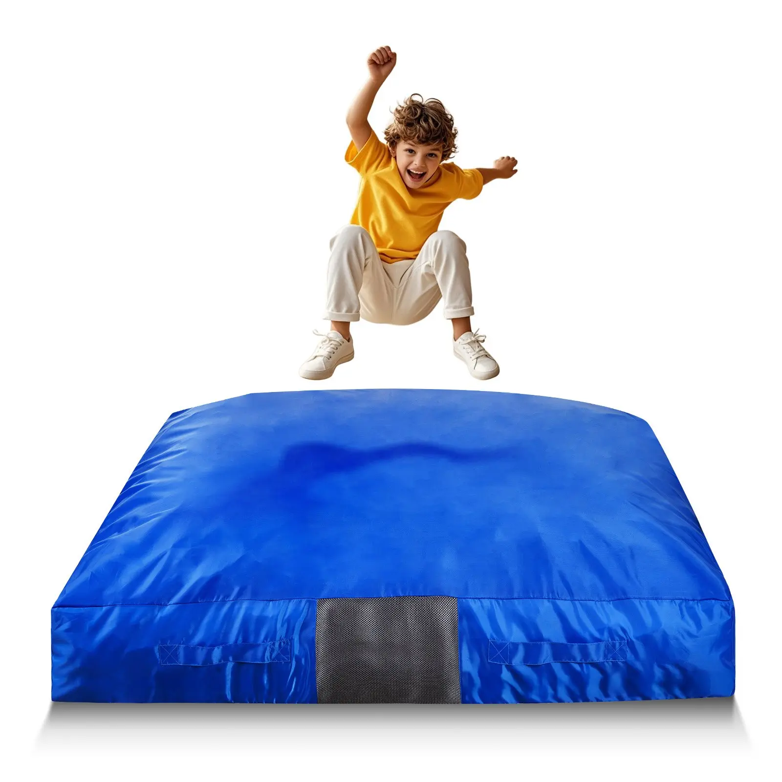 【Summerfinds】VEVOR 5x5 ft Foam-Filled Crash Pad Baby Play Mat, Kids' Active Sensory Tool with Foam Blocks, Washable Cover, Large Soft Landing Zone for Jumping