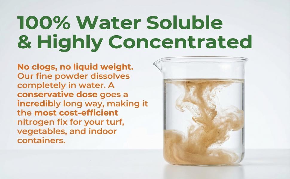 14-0-0 Amino Power Powder by GS Plant Foods | Plant-Based Organic Nitrogen Fertilizer with 18 Amino Acids for Faster Growth, Greener Leaves & Stronger Roots | Gardens, Turf & Hydroponics