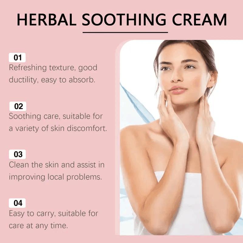 Herbal Soothing Cream for Skin Itch - Relieves eczema, psoriasis, fungal infections, and sensitive skin issues. Pure natural plant formula, keeps skin moisturized daily