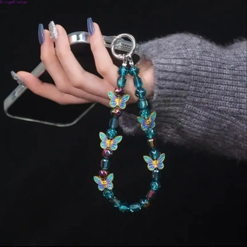 Luxury Crystal Rhinestone Phone Wrist Chain, Sparkly Ice-Clear Beaded Anti-Lost Phone Lanyard Strap, Premium Elegant Bling Phone Charm Accessory for Women, Universal Fit for Most Smartphones for Daily Wear & Gifting