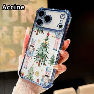 Phone Case for iPhone 17 Pro Max 16 15 Plus Air 14 13 12 11 E Nutcracker Christmas Dream Pattern Transparent Lens Protection Durable Soft Silicone Cover Gift