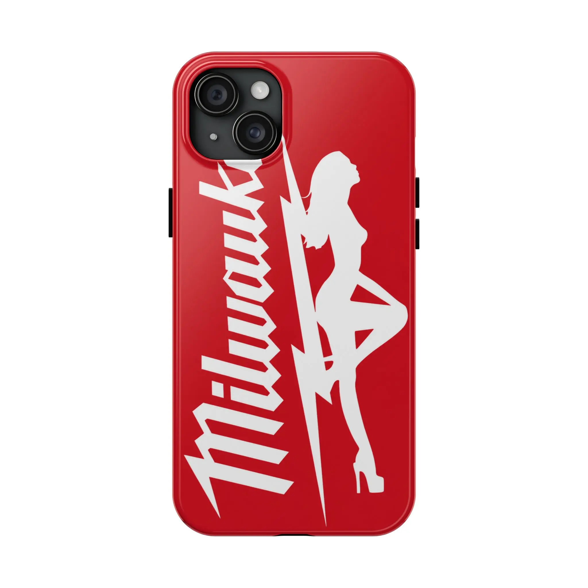 Milwaukee Tools Phone Case - Girl Logo Design, Red Industrial Tough Cover for iPhone, Mechanic Gift