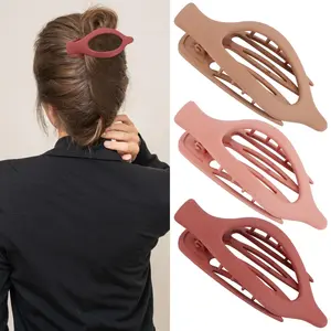 Flat Hair Clips for Women Pink Lay Flat Hair Claw Clips for Thin Thick Hair 3Pcs French Concord Hair Clips Large Hair Clips Matte Jaw Clips Hair Clamps Hair Accessories