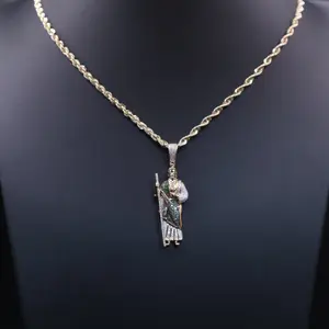 St. Jude Diamond Pendant – 10K Yellow Gold (0.50 CTW Natural Green & White Diamonds)