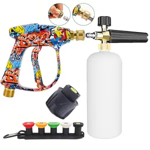2026 New Graffiti High Pressure Washer Sprayer, Adjustable Foam Cannon with 1/4" Quick Connect Nozzle Set & Rubber Nozzle Holder, Fits Nilfisk Bosch Pressure Washer, Car Washing Foam Sprayer, Foam Lance
