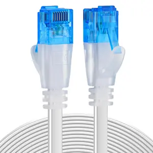 Ercielook Ethernet Cable 75Ft High Speed Cat 6 Flat Network Cable with Rj45 Connectors, Long LAN Cable with Clips - White 22.8 M