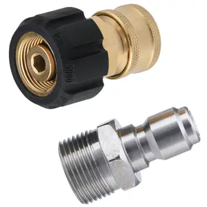 JOEJET Pressure Washer Adapter Set, M22 to 3/8" Quick Connect for Pressure Washer Hose, M22 14mm to M22 Metric Fitting, 5000 PSI, ChristmasGift