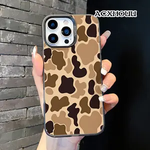 1.2mm Soft Durable Silicone TPU Shockproof Smartphone Case Cover, Brown Tone Camouflage Design, Protective Mobile Phone Accessory for iPhone 11/12/13/14/15/15 Pro/16/16 Pro/16 Pro Max/17 (Offers Enhanced Protection)
