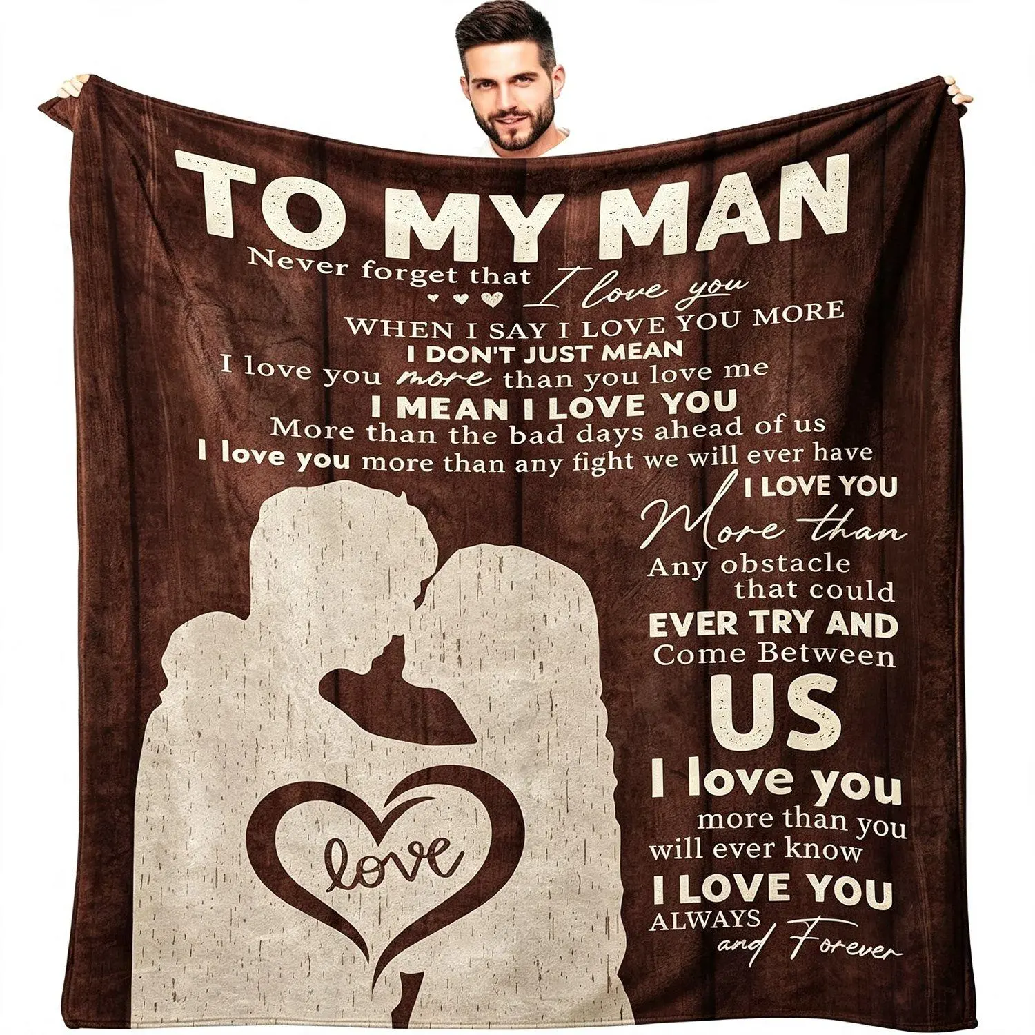 To My Man Blanket Anniversary Birthday Gifts for Boyfriend Him Husband Fiance Boyfriend Presents from Girlfriend Anniversary Romantic Bf Husband Presents Bday Gift Cozy Warm Decorative Throw Blanket